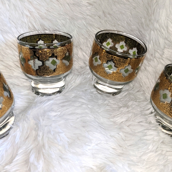 Mid-Century Culver Ltd.  "Valencia" , 22-Karat Drink Glasses. Drinkware-Set of 4 - Picture 5 of 5